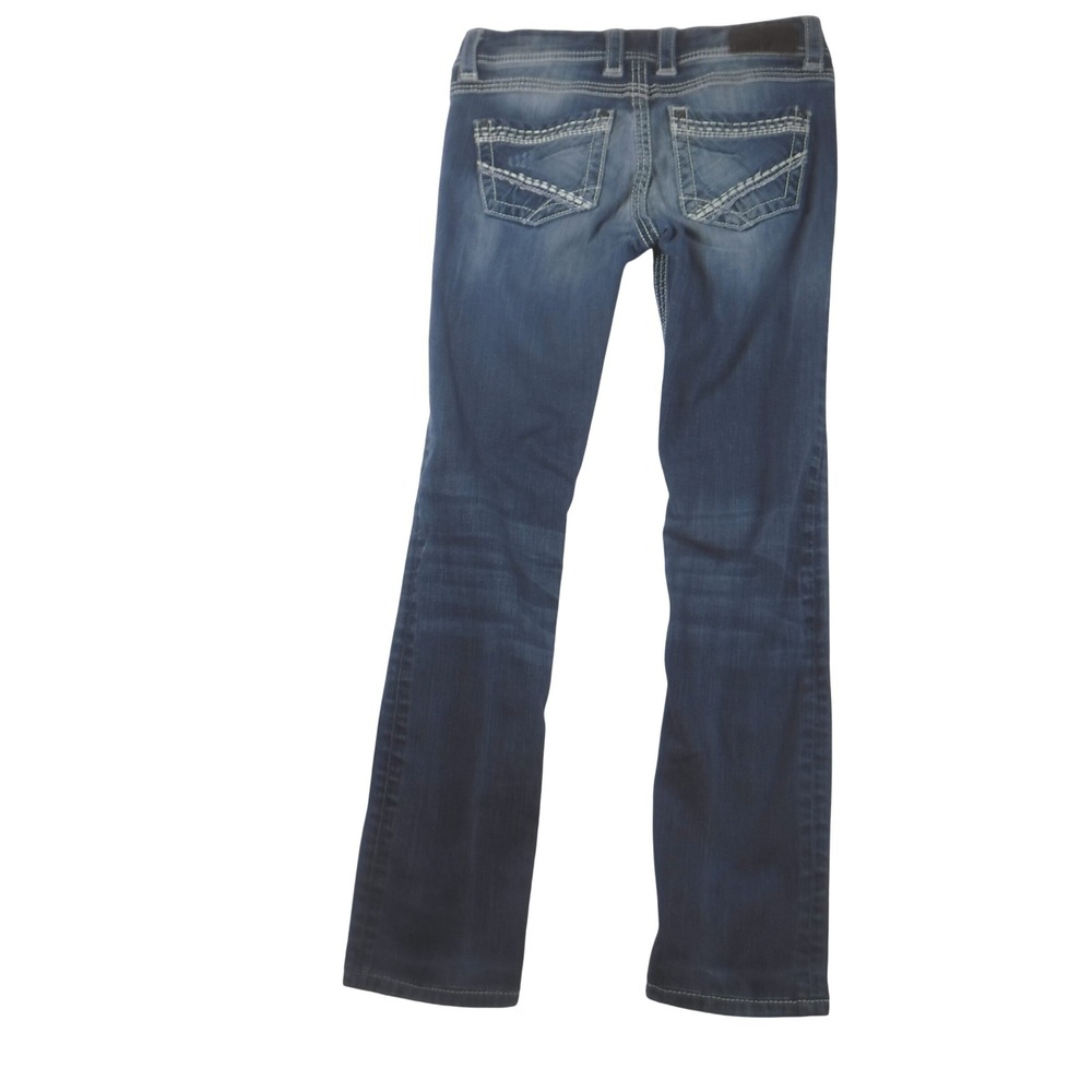 BKE Addison Straight Leg Jeans Womens 27R Medium Wash Contrast Stitch Denim